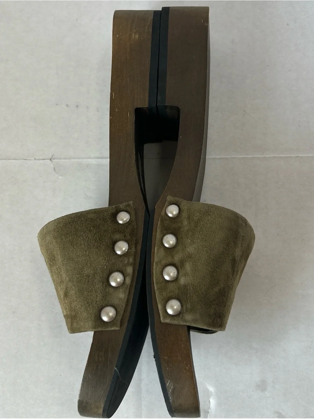 Bibi Lou Olive Suede Espadrille Slide